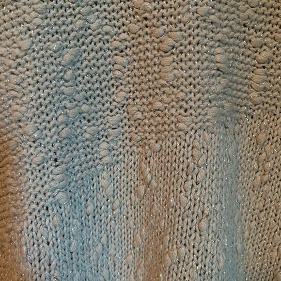 Chico’s metallic asymmetric knit sweater.‎ - Picture 6 of 12